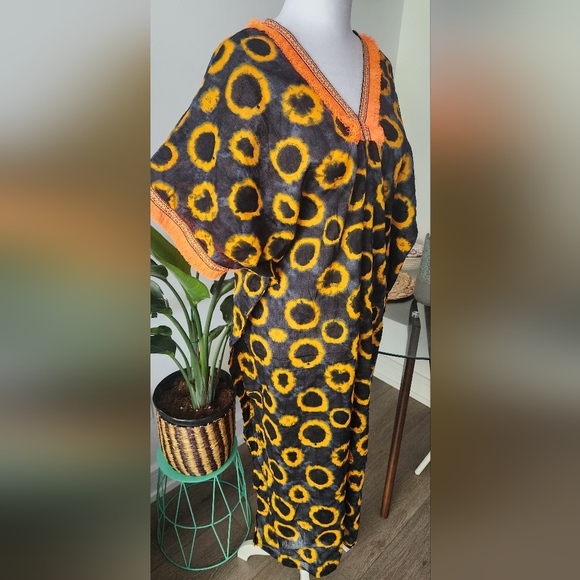 Cotton Oversize Kaftan, Slip on, Cover up - Picture 5 of 12